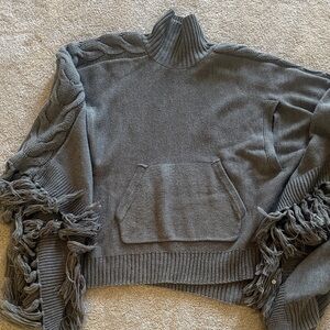 Diesel Gray l Sweater with Fringe Details